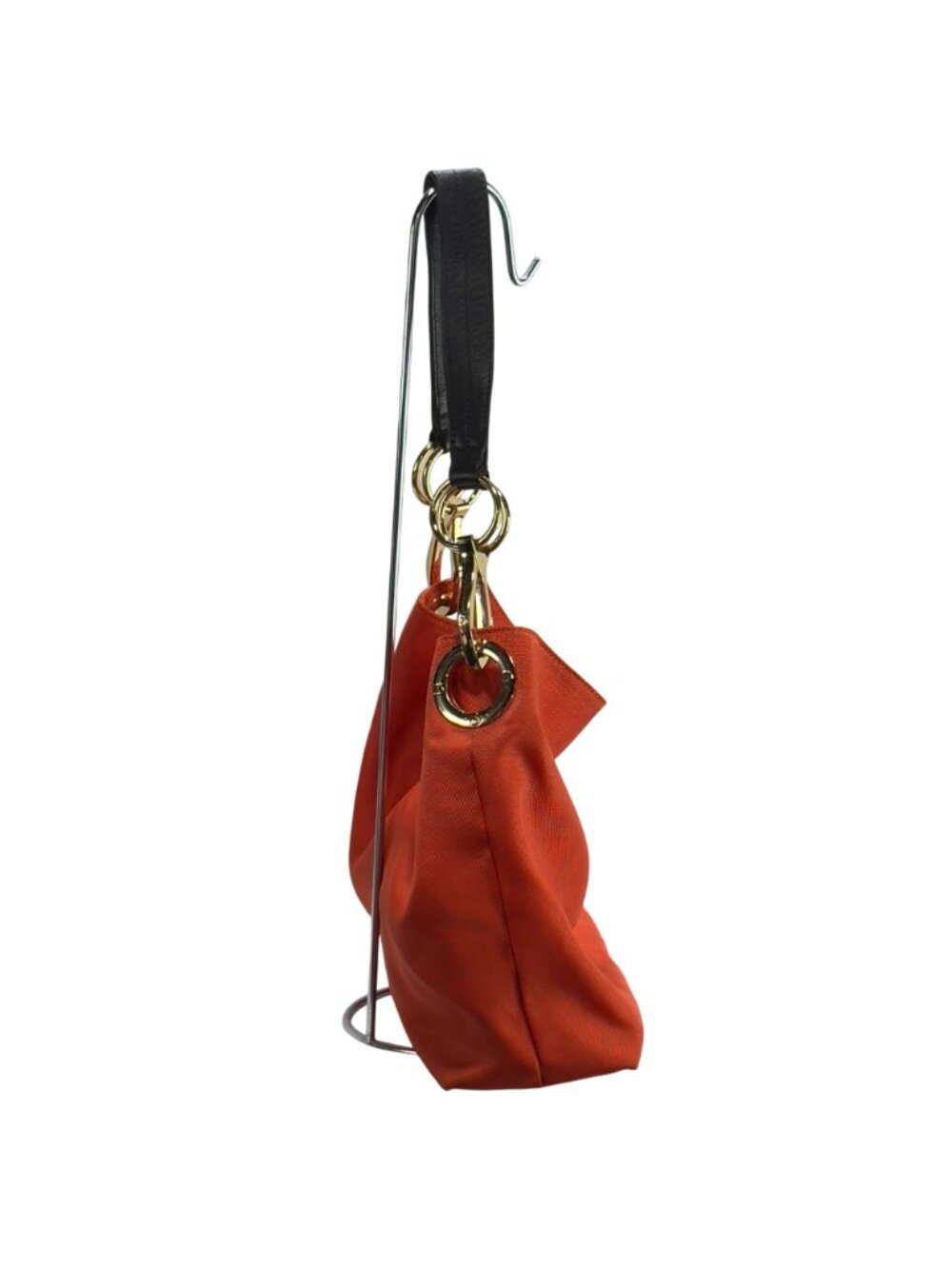 JPK Paris 75 Orange & Floral Lined Nylon Shoulder Bag With Gold Hardware - Picture 5 of 12